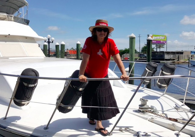 Lorraine on boat